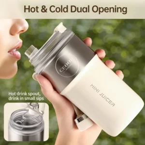 Double Layer Vacuum Insulated Juicer 304 Stainless Steel Juicers 350ml USB Charge Portable 26 Blades Strong Power Freesh Juicer - Image 5