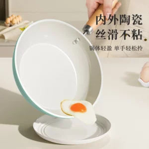Hot selling ceramic frying pan, household non stick pan, flat bottomed frying pan, universal stove, flat bottomed pan - Image 2