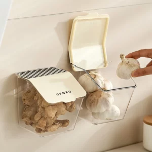 Onion And Garlic Storage Box Kitchen Acceesories Perforation-free Wall Hanging Kitchen Storage Basket Preservation - Image 2