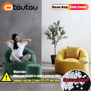 OTAUTAU Round Egg Nest Pouf Chair Bean Bag Cover Without Filler Floor Corner Seat Armchair Puff Ottoman Beanbag Couch Sac SF050 - Image 5