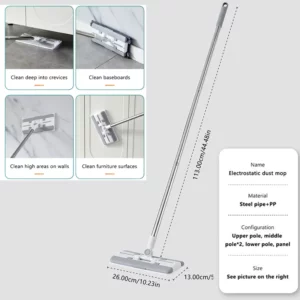 Clip-On Face Towel Mop Electrostatic Dust Removal Mop Disposable Face Paper Mop For Cleaner Wipes/Dry/Cloth - Image 6