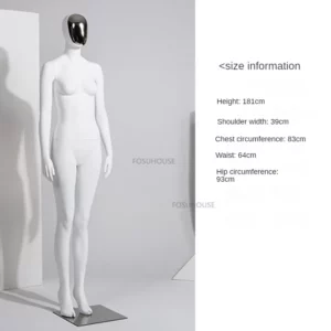 Matte White Fiberglass Mannequin Full Body Clothing Store Mannequin Man Display Stand Upscale Metal Base Woman Mannequin - Image 6