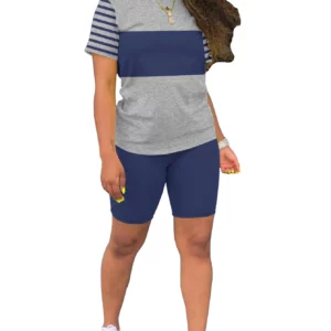 Women's Summer Two-Piece Set Running Sportswear Casual Loose T-Shirt Shorts Set round Neck Short Sleeve Soft Versatile Basic - Image 5