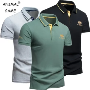 New Mens Embroidered Polo Shirts Summer Short Sleeve T-Shirt Casual Lapel Collar Lightweight T Shirts Men Breathable Tops Homme - Image 1