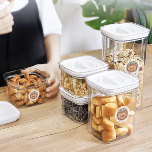 WORTHBUY Plastic Cereals Storage Box Transparent Sealed Jar Moisture-proof Spaghetti Grain Tank Kitchen Organizer Food Container - Image 2
