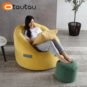 OTAUTAU Round Egg Nest Pouf Chair Bean Bag Cover Without Filler Floor Corner Seat Armchair Puff Ottoman Beanbag Couch Sac SF050 - Image 3