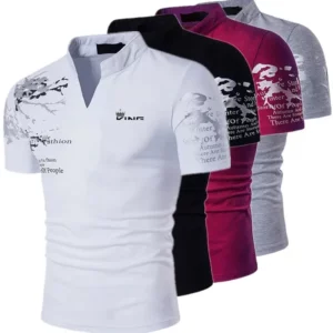 Men's Polo Shirt Golf Shirt Graphic Prints V Neck Outdoor Street Short Sleeves Print Clothing Sports Fashion Streetwear Designer - Image 1