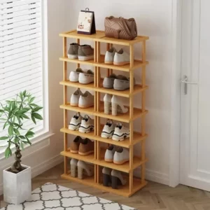 Wood Shoe Rack MultiLayer Stackable Shoes Organizer Narrow Entrance Shoe Shelf Storage Shelf Home High-capacity Storage Cabinets - Image 3