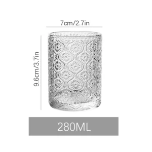 Begonia carved glass simple ice American latte coffee cup milk drink cup household water cup suitable for restaurants and coffee - Image 5