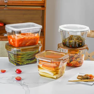 Large Capacity Glass Crisper With Lid Refrigerator Fresh-keeping Bowl Fruit Salad Bowl Food Storage Containers Crisper 2000ml - Image 4