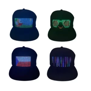 DIY Baseball Cap USB Rechargeable Bluetooth APP Programmable LED Scrolling Message Display Board Hip Hop Street Snapback Hat - Image 2
