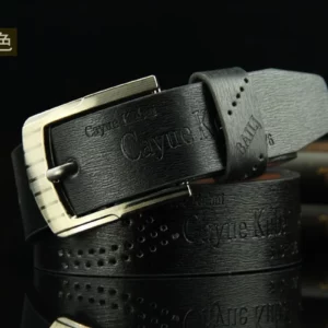Men's Casual Retro Antique Hollow Belt Men's PU Leather High Quality Classic Belt Alloy Pin Buckle Belt Mens Belt Waist Belt - Image 5