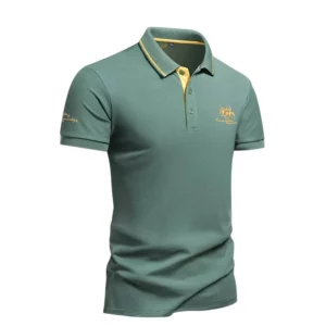 New Mens Embroidered Polo Shirts Summer Short Sleeve T-Shirt Casual Lapel Collar Lightweight T Shirts Men Breathable Tops Homme - Image 2