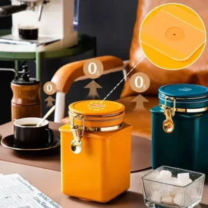 Coffee Bean Hermetic Jar Food Organizer Storage Container Oneway Exhaust Valve Breathe Fresh Box Tea Snack Dried Fruit Container - Image 3