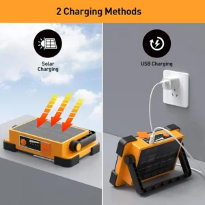 New Rechargeable Solar Flood Light Outdoor Portable LED Reflector Spotlight Rechargeable Projector Floodlight Construction Lamp - Image 3