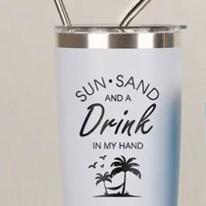 Personalized Beach Vacation Cup 20oz Laser Engraved Tumbler Stainless Steel Mug Double Wall Insulated 2025 Summer Essential - Image 3
