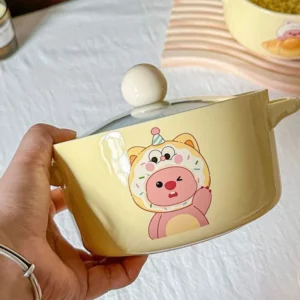 850ml Cute Zanmang Loopy Ceramics Instant Noodle Bowl Cartoon Anime Student Dormitory Hand Drawn Soup Bowl Kawaii Girl Gifts - Image 6