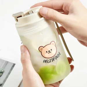 WORTHBUY 350Ml Reusable Plastic Water Bottle With Rope Cute Portable Sealed Leak Proof Drinking Cup Travel Sports Water Cup - Image 3