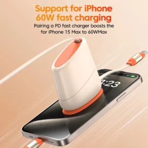 Desktop Fixed 100W Type C to Type C Cable Retractable Fast Charging Data Cord For iPhone 16 15 iPad 6 Huawei Xiaomi Quick Charge - Image 3
