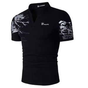 Men's Polo Shirt Golf Shirt Graphic Prints V Neck Outdoor Street Short Sleeves Print Clothing Sports Fashion Streetwear Designer - Image 2