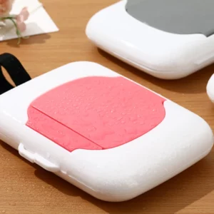 PP Material Baby Wet Wipe Pouch Portable Wipes Holder Case Flip Cover Snap-Strap Tissue Box Reusable Refillable Cosmetic Pouch - Image 5