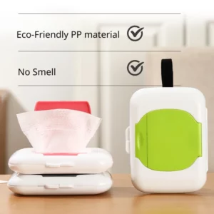 PP Material Baby Wet Wipe Pouch Portable Wipes Holder Case Flip Cover Snap-Strap Tissue Box Reusable Refillable Cosmetic Pouch - Image 2