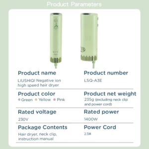 High-Power Negative Ion Pet Hair Dryer Silent with Beauty Bristles Quick Blow Hanging Neck Design Portable Universal for dog - Image 5