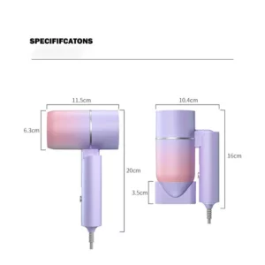 MIni Folding Hairdryer 750W with Carrying Bag Hot Air Anion Hair Care for Home Travel Hair Dryer Dormitory Blow Drier 220V-240V - Image 5