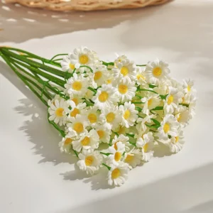 60heads Artificial Daisy Flowers Small Daisy Fake Flower Bouquet for Valentines Wedding Party Table Decoration DIY Home Decor - Image 5