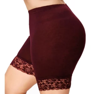 Women'S Plus Size Lace Stitching Sports Shorts Leggings XL High Waist Hollow Lace Stretch Leggings XL-4XL - Image 5