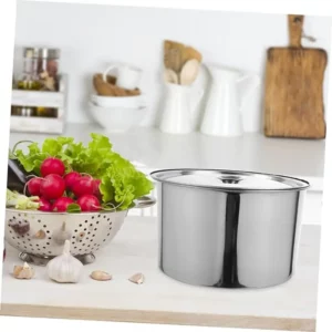 Stainless Steel Basin with Lid Metal Bowl Sauce Serving Dish Metal Bowl with Cover Metal Bowl with Cover Containers with Lids - Image 6
