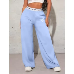 Women's Trousers Casual Loose Love Printed Webbing Women's Wide Leg Drag Pants Fashion Female Clothing - Image 4