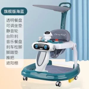 New Baby Walking Cart One Year Old Anti O-shaped Legs Anti Rollover Learning Cart Hand Push and Foldable Walking Cart - Image 2