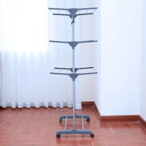 Manufacturer's hot-selling floor drying rack Three-layer towel rack Multifunctional indoor and outdoor drying rack Folding wing - Image 2