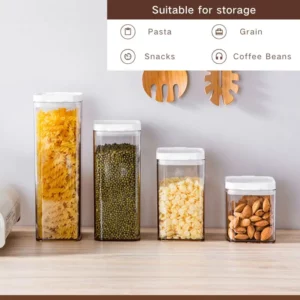 Kitchen Storage Box,Cereal Dispenser,Food Container for Grain Coffee Beans, Flour, Spice Organizer for Sugar,Vanilla,Pepper - Image 6