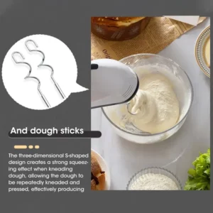 Handheld Electric Egg Beater, Household Automatic Mixer, Handheld Food Cake Bread Baking Dough Mixer, 7-speed Cream Blender - Image 5