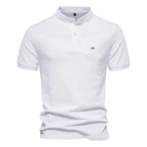 Summer New Cotton Stand Collar Sports Men's Shirt Breathable Business POLO Shirt Casual Men's Embroidered Short Sleeve T - Image 2