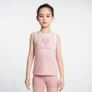 2024 Kid Girl Tank Top Cute Pink Pattern Cotton Sleeveless T-shirt 3-8 Years Daily Lingerie Girls Teen Vest Cotton Girls Tops - Image 5