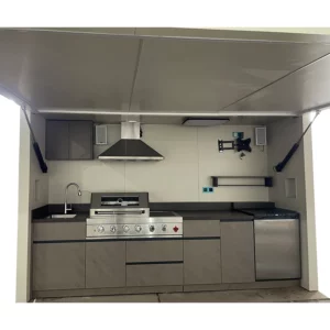 Modern Outdoor Furniture Cottage with Stainless Steel Kitchen Cabinets, Gas Grill with Shed, Customisable, Outdoor Pergola - Image 3