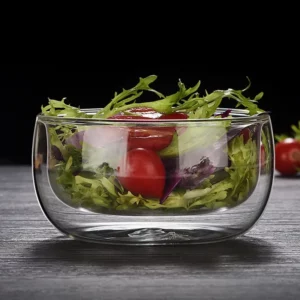 Heat Resistance Double Wall Glass Salad Bowl Insulated Borosilicate Container Tableware Transparent Fruits Noodles Kitchen Cook - Image 4