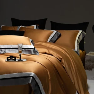 Eucalyptus Lyocell Silky Textured Wrinkle Free Cooling Natural Gentle to Skin 4Pcs Bedding Set Duvet cover Bed Sheet Pillowcases - Image 3