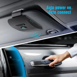 Bluetooth 5.0 Handsfree Car Kit Hifi Speaker 2W Wireless Audio Receiver MP3 Music Player Noise Cancelling Sun Visor Clip - Image 4