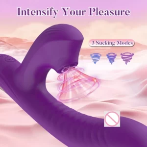 QINYU Vagina Sucking Swinging 2-in-1 Rabbit Vibrator G-Spot Stimulator Dildo Vagina Massager Clitoral Suction Cup Vacuum Sex Toy - Image 3
