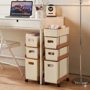 Beautician Trolley Drawer Type Bedside Mobile Gap Cart Household Multi Layer Multi-functional Schoolbag Books Shelf with Wheels - Image 3