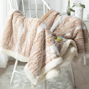 Cotton Velvet Winter Blanket Warm Jacquard Double-Sided Thickened Lambskin Blankets Comfortable Soft Multifunctional Blankets - Image 1