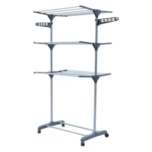 Manufacturer's hot-selling floor drying rack Three-layer towel rack Multifunctional indoor and outdoor drying rack Folding wing - Image 5