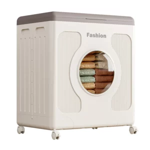 Modern Wardrobe Organizer, 16L Collapsible Storage Box, Flip-Top Dustproof Cabinet, Portable Toy Bin with Wheels - Image 5