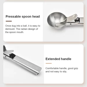 Stainless Steel Dual-purpose Ice Cream Scoop Ice Cream Scooper Multifunctional Fruit Scoop Kitchen Supplies - Image 3