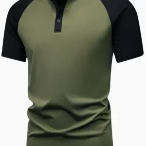 2025 Summer New Men'S Casual Henley Neck Short Sleeve T-Shirt breathable sports street fashion top - Image 3
