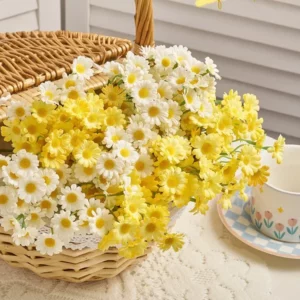 60heads Artificial Daisy Flowers Small Daisy Fake Flower Bouquet for Valentines Wedding Party Table Decoration DIY Home Decor - Image 6